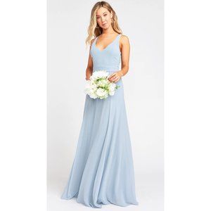 Show Me Your Mumu Jenn Maxi Dress Steel Blue M